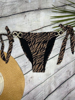 Ibiza Luxe Embellished Bikini in Tan Zebra (6777275154541)