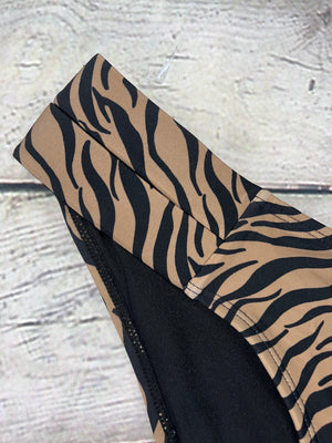 Ibiza Luxe Midi Bikini Bottoms in Tan Zebra (6777157517421)