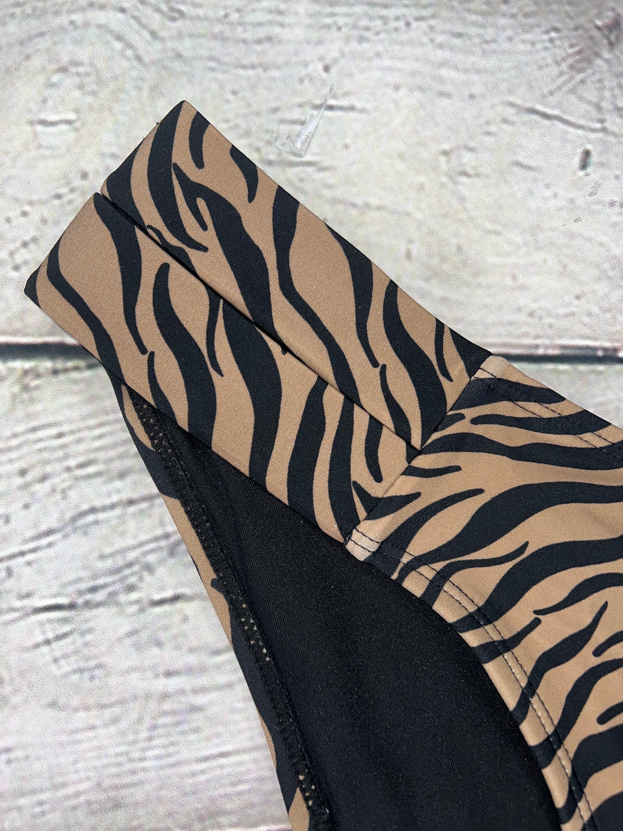 Ibiza Luxe Midi Bikini Bottoms in Tan Zebra (6777157517421)
