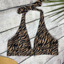 Ibiza Luxe Halter Neck Bikini Top in Tan Zebra (6777129468013)