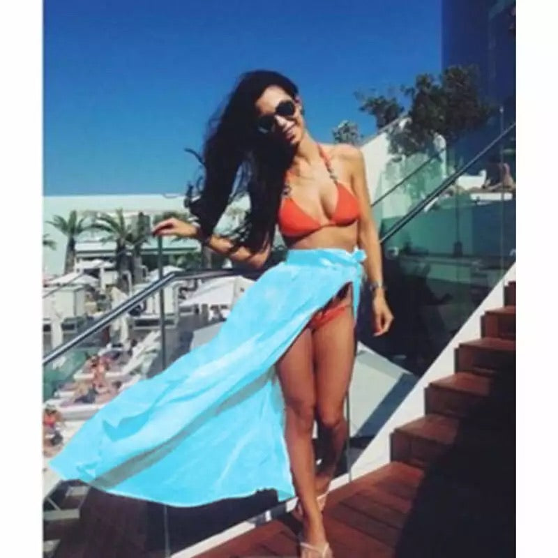 ‘Zara’ Chiffon Baby blue Maxi Skirt (4530837094509)