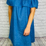 ‘Daisy’ denim style Bardot dress - Bikini Genie (4439717675117)