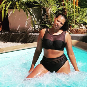 'Serena'  High Waist Bikini -black- Curve Range - Bikini Genie (42937090068)
