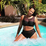 'Serena' High Waist Bikini -black- Curve Range - Bikini Genie (42937090068)