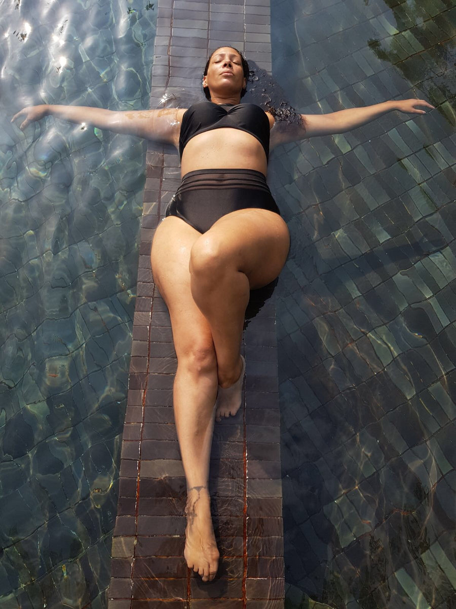 'Serena'  High Waist Bikini -black- Curve Range - Bikini Genie (42937090068)