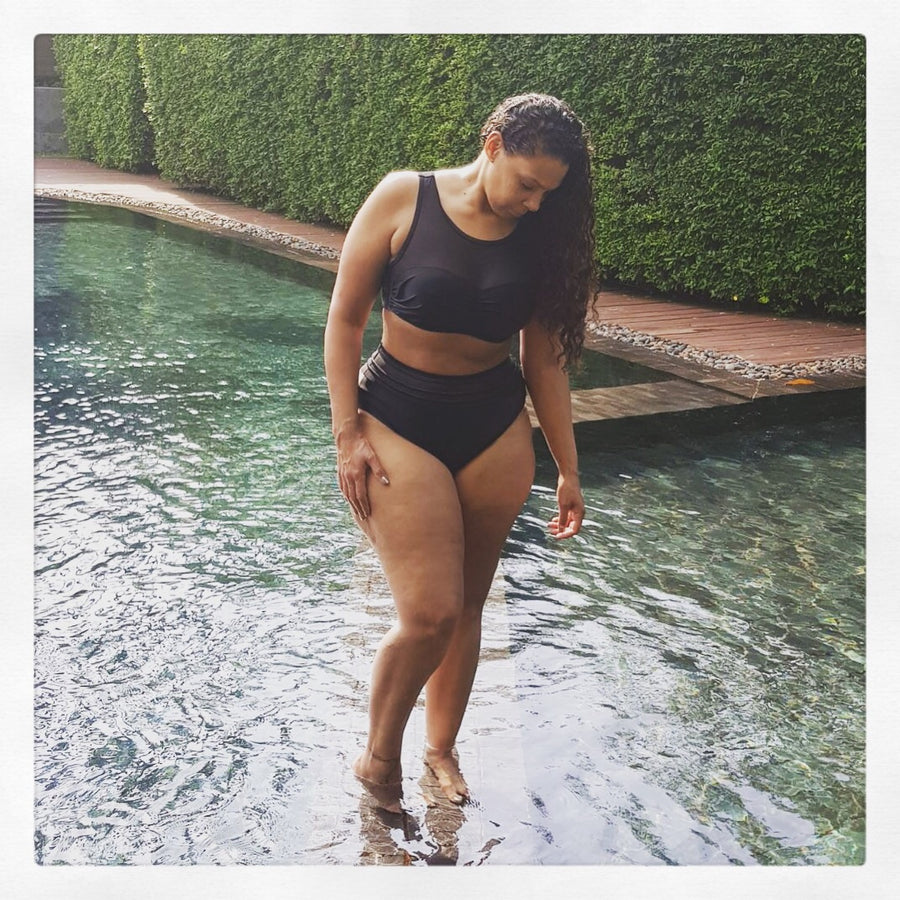 'Serena'  High Waist Bikini -black- Curve Range - Bikini Genie (42937090068)