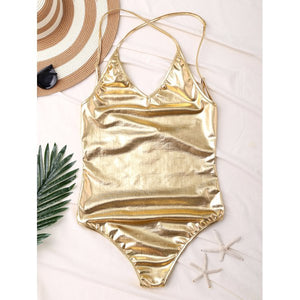 'Queen B ' Gold Metallic One Piece - Bikini Genie (11331456084)